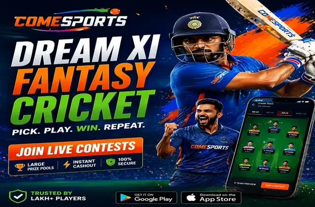 Come (come aap) fantasy cricket & matchday visual 1