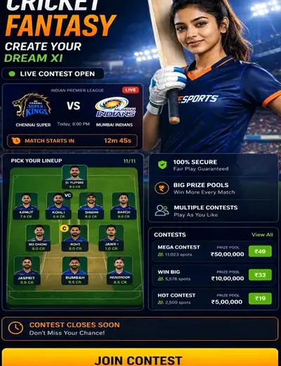 Come (come aap) fantasy cricket & matchday visual 3